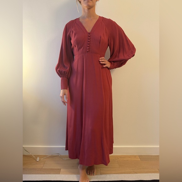 zimmerman burgundy dress Edikted Mazey Square Neck Mini Dress - Red main image 0